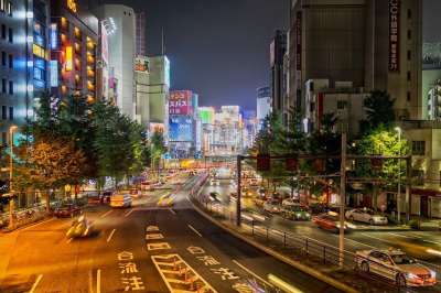 东京 日本 城市 城市的 街道 结构 夜晚 晚上 灯 反射