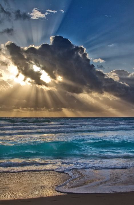 景观 太阳 海滩 海 日出 全景图 云 蓝色的 地平线 天空