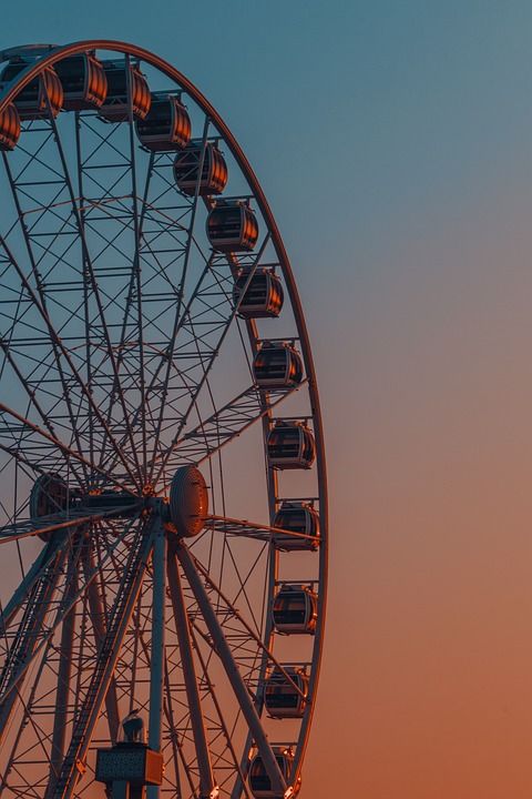 摩天轮 天空 迪拜 游乐园 骑 旅游景点 黄昏 暮 晚上