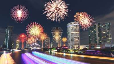 抽象 周年纪念日 背景 曼谷 美丽的 散景 圣诞节 城市