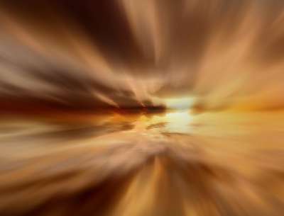 金子 日落 超现实的 移动 太阳 水 反射 幻想 云 线 海