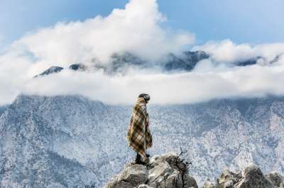 游牧民族 贝都因人 山 荒野 漫步 游牧的 个人 自私 法兰绒