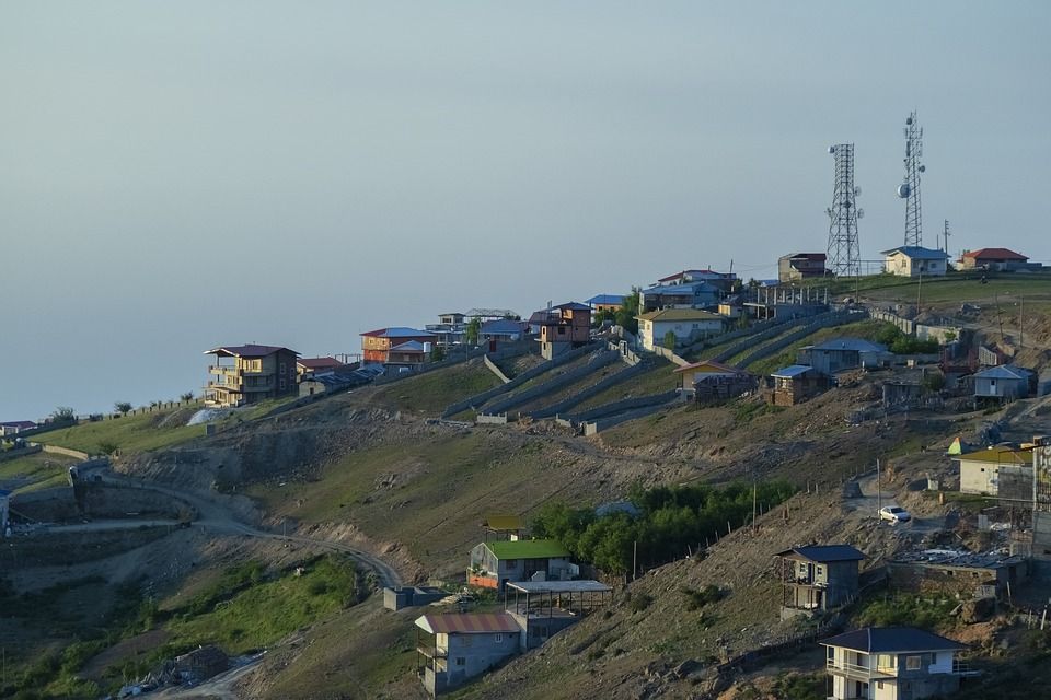 镇, 村庄, 农村, 乡村的, 户外, 马赞德兰省, 伊朗, 旅行, 景观