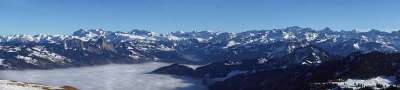 全景照片 全景 阿尔卑斯山 雾之海 全景摄影 山脉 情绪 景观