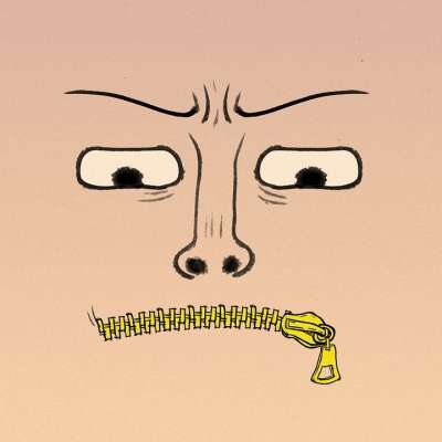 漫画 想象力 手绘 安静 禁止讲话 橙色绘图