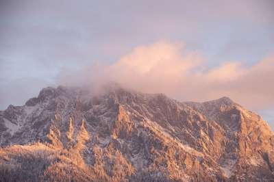 山 奥地利 早晨 清晨 特劳恩施泰因 Gmunden 冬天 雪