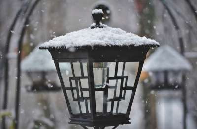 灯笼 灯 庭院灯 灯光 雪 雪花 冬天