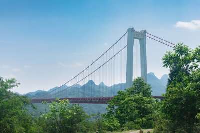 坝陵河大桥 桥 路 悬索桥 结构 山 贵州 中国 关岭