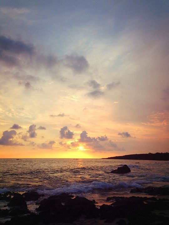 白沙湾 日落 夕阳 大海 海边