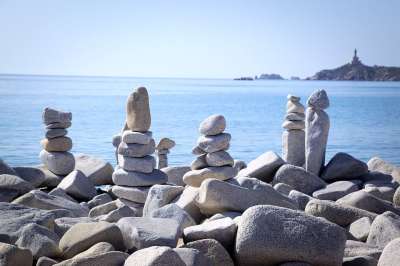 海滩 太阳 海 太阳和大海 石头 假期 松弛 水 安静的 自然