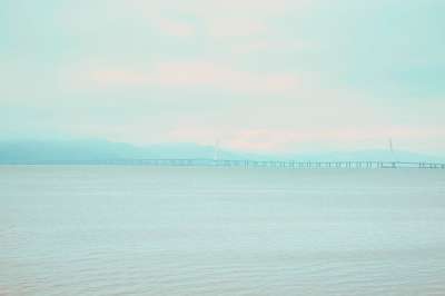 深圳 深圳湾 跨海大桥 大海 天空 傍晚 简单 安静