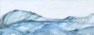 山 水彩绘画 艺术 蓝山 流动 美丽 景观 绘画