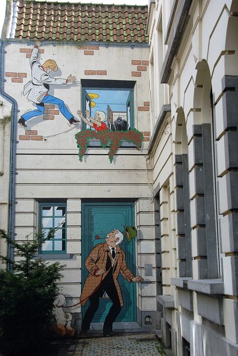 条 卡通画 卡通人物 瑞克·林格斯 墙 壁画 涂鸦 街头艺术