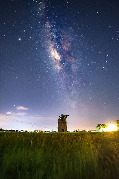 景观 夜空 草地 日落 自然 户外 原野 草原 风景 星空