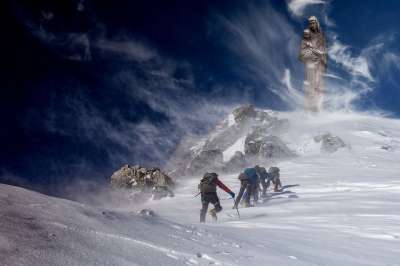雪 冬天 寒冷的 山 冰 冒险 勘探 蓝色山脉 蓝色雪