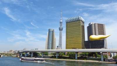 日本 东京 墨田区 朝日新闻 摩天大楼 城市 城市的 蓝天