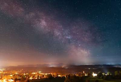 银河系 星星 夜晚 天堂 景观 城市 风景秀丽的 星系 空间