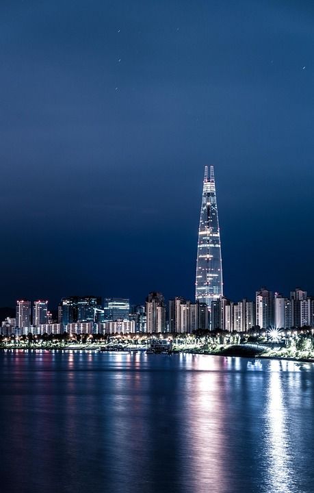 汉城 夜景 城市 汉江 首尔夜景 夜间摄影 乐天大厦 塔