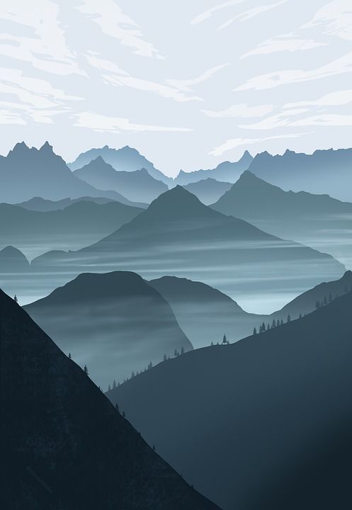 山 多雾路段 夜晚 自然 景观 天空 云 森林 山脉 山 山