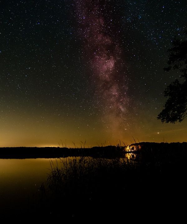 银河 星星 星空 夜空 夜晚 黑暗的 银河系 湖 空间