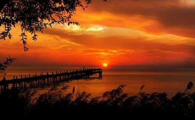 日落 日出 太阳 夏天 天空 景观 海洋 海滩 海滩日落