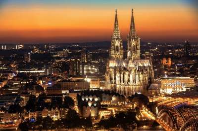 科隆 莱茵河 Dom 德国 地标 建造 Hohenzollern 桥