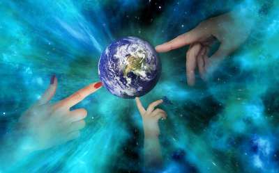世界 地球 空间 手 宇宙 星空 星系 天堂 星星 爆炸