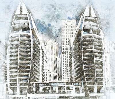 结构 摩天大楼 迪拜 现代的 建造 城市 阿拉伯 旅行 酋长国