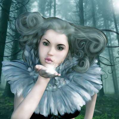 仙女 女性 女士 年轻 魔法 幻想 幻想肖像 裙子 童话 头发