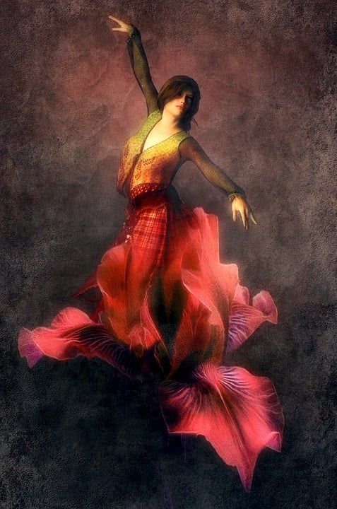 幻想 开花 红色的 女士 封面 神秘 梦幻的 童话 发光 女性