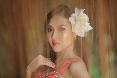 亚洲 肖像 美丽的 女性 年轻 女孩 微笑 人们 孩子 女士