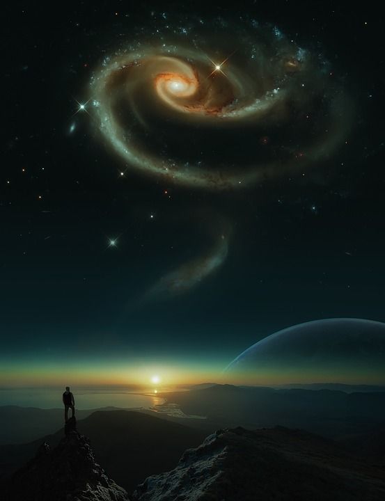 空间 星系 日落 宇宙 照相馆