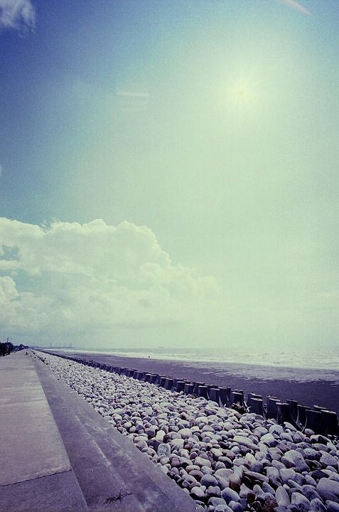 天空 海 海灘 大海 岸石