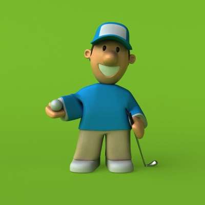 高尔夫球 高尔夫球手 3D 运动 打高尔夫球 男人 球座 绿色