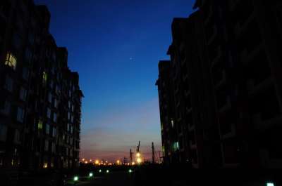 夜景 剪影 星空 工地 中国