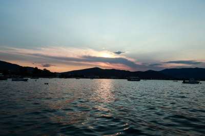 大海 日落 夏天 度假 度假村 希腊 娱乐 鱼 海滩