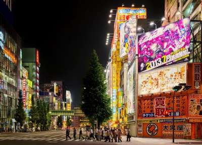 东京 日本 城市 城市的 街道 结构 夜晚 晚上 灯 反射