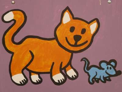 猫 鼠 卡通人物 画画 乐趣 图片 动物 数字