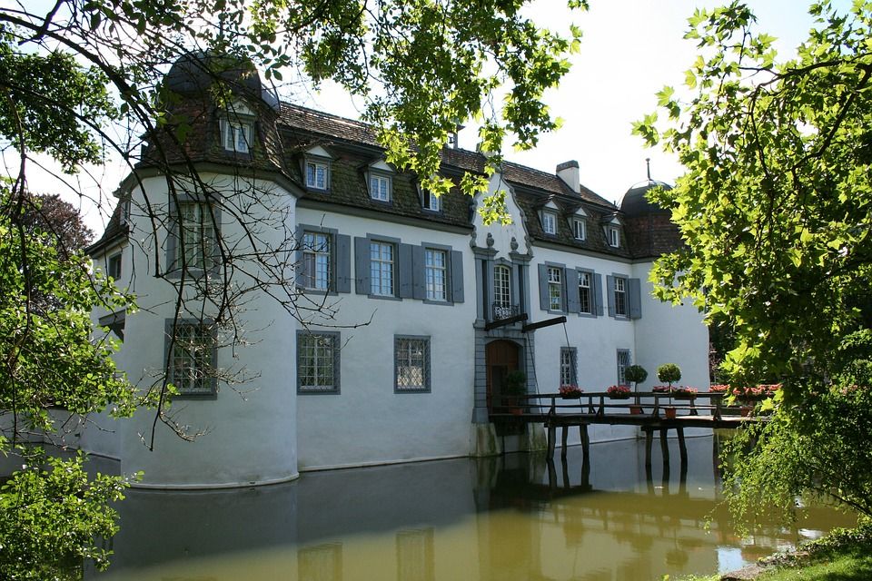 城堡, 庭院的城堡, Bottmingen, 瑞士, 客栈, 美食, 婚姻