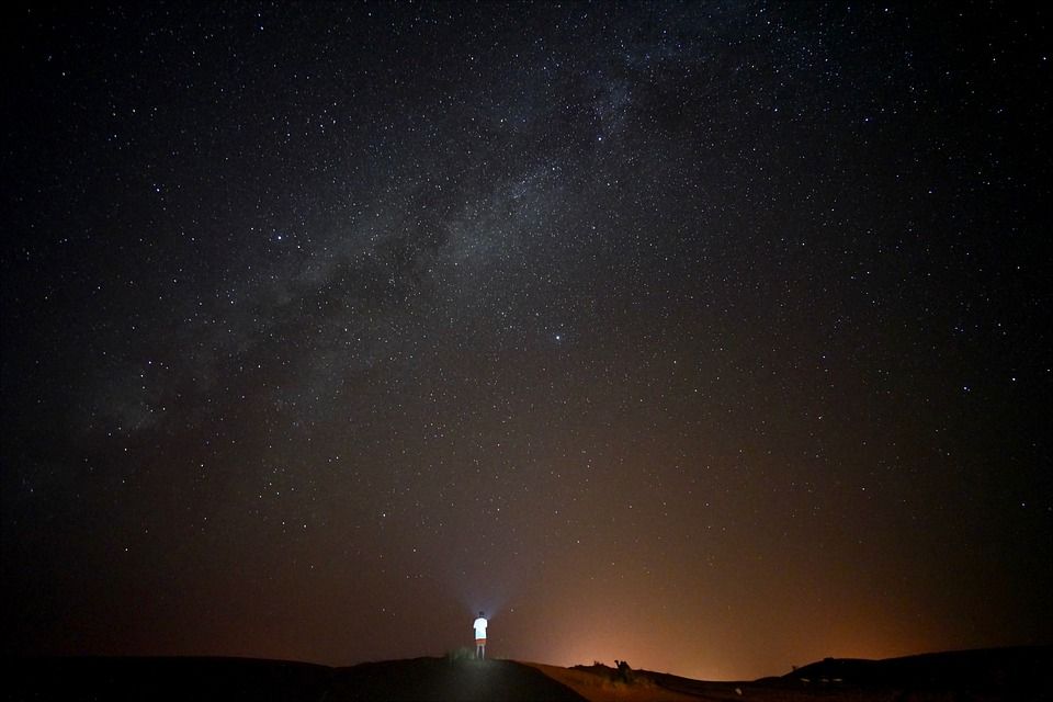 沙漠, 夜空, 星空