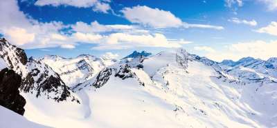 大格洛克纳山 高恩山 外表 远景 全景 户外的 雪 景观 山