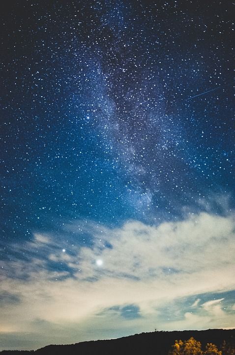 银河系 夜空 行星 木星 土星 谷 景观 全景 星空 宇宙