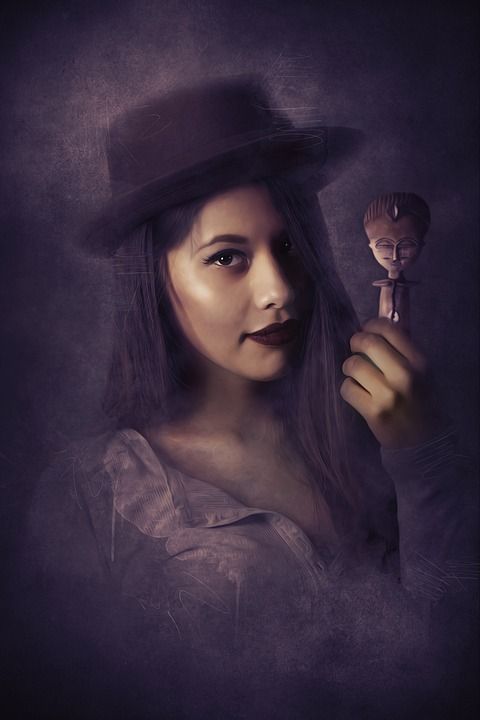 肖像 幻想 幻想肖像 巫毒 女王 巫毒的王后 女士 女孩 年轻