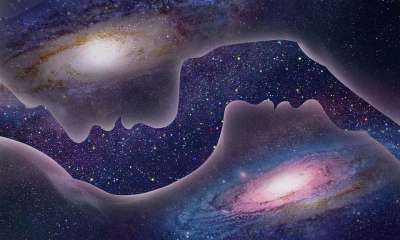 爱 夫妻 星系 星空 星星 背景 墙纸 几何的 数字艺术 对称