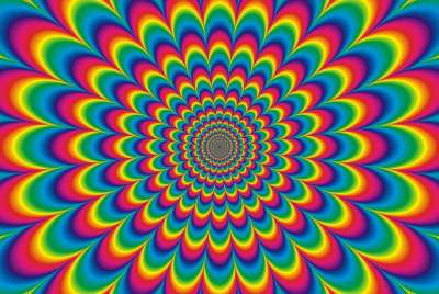 迷幻的 颜色 充满活力 彩虹 复古的 设计 图案 错觉