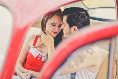 婚姻 肖像 摄影师 Casal 车 吻 浪漫