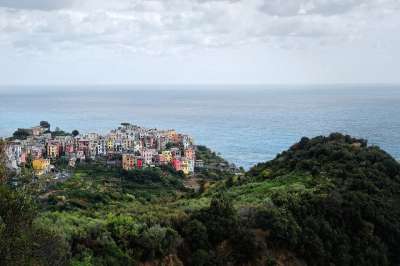 五渔村 海边村 岛 。 意大利 韦尔纳扎 海 海岸 自然 景观