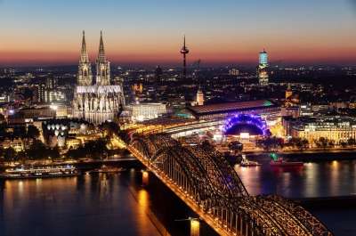 科隆 莱茵河 Dom 德国 地标 建造 Hohenzollern 桥