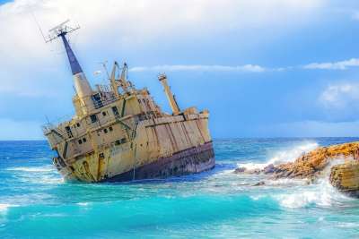 Edro三沉船 沉船 塞浦路斯 海 海洋 船 波涛汹涌的大海