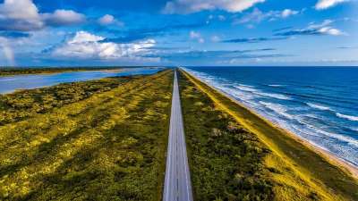 佛罗里达 天空 云 海 海洋 波浪 大西洋 路 高速公路 假期